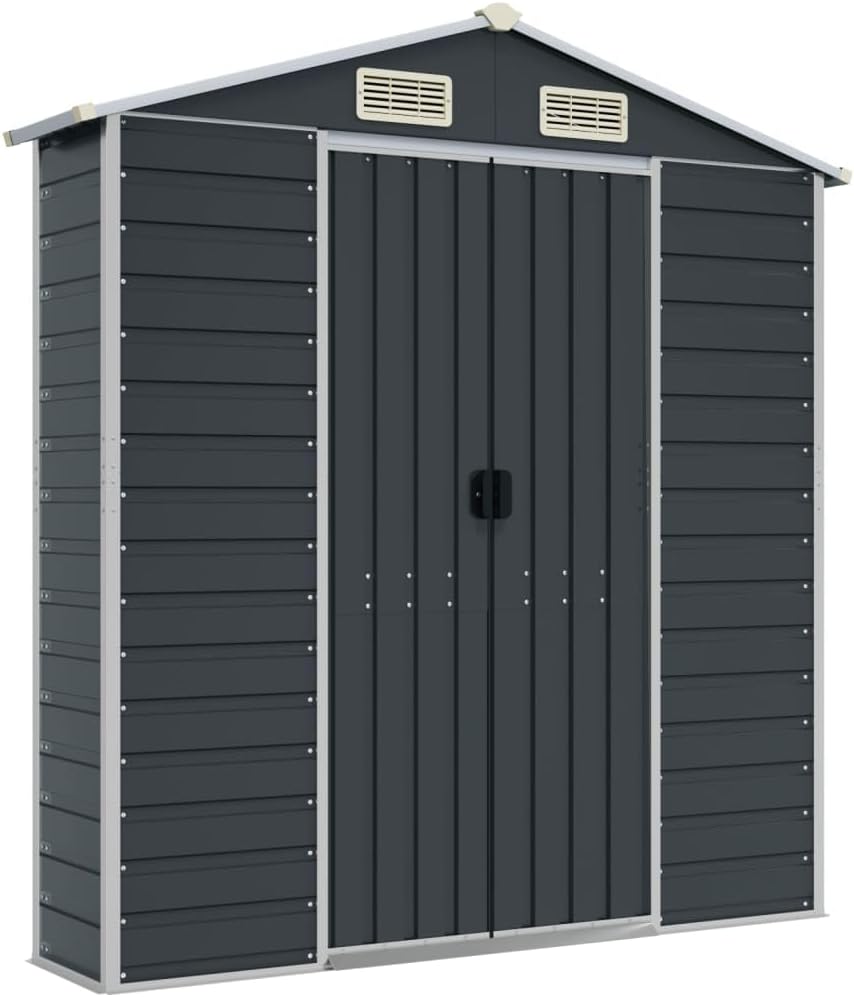 vidaXL Gerätehaus Anthrazit 191x300x198 cm Verzinkter Stahl