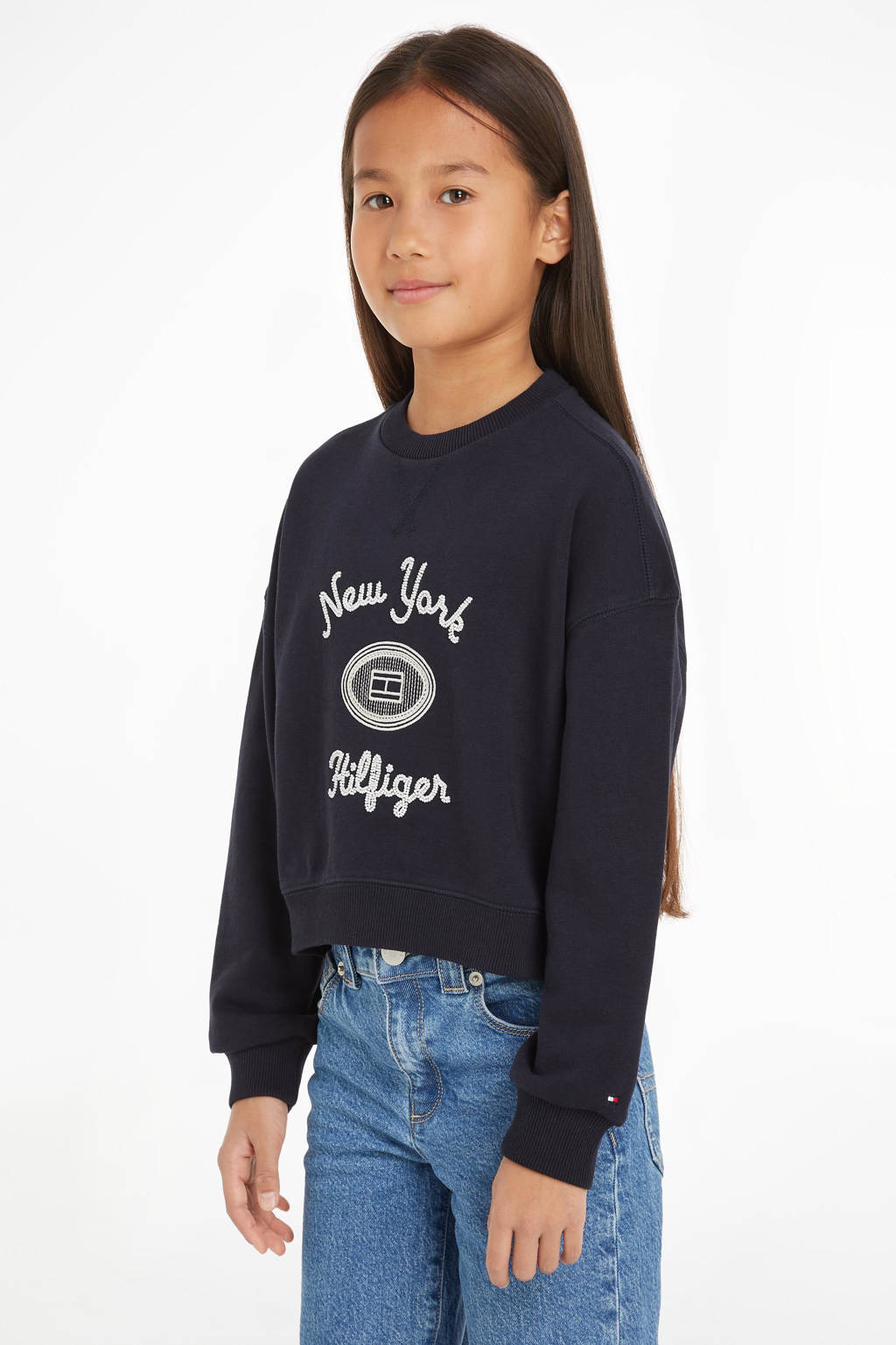 Tommy Hilfiger sweater met printopdruk donkerblauw