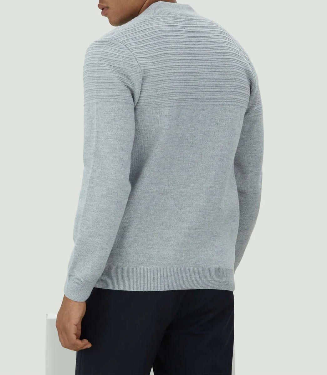 Gilet zippé col teddy laine gris 