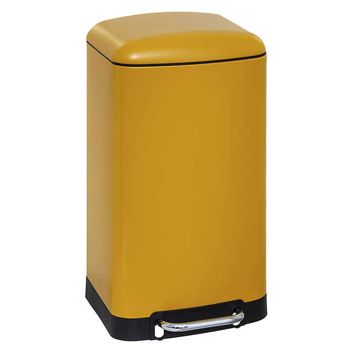 Poubelle à pédale rectangle Auriane 5Five 30L jaune