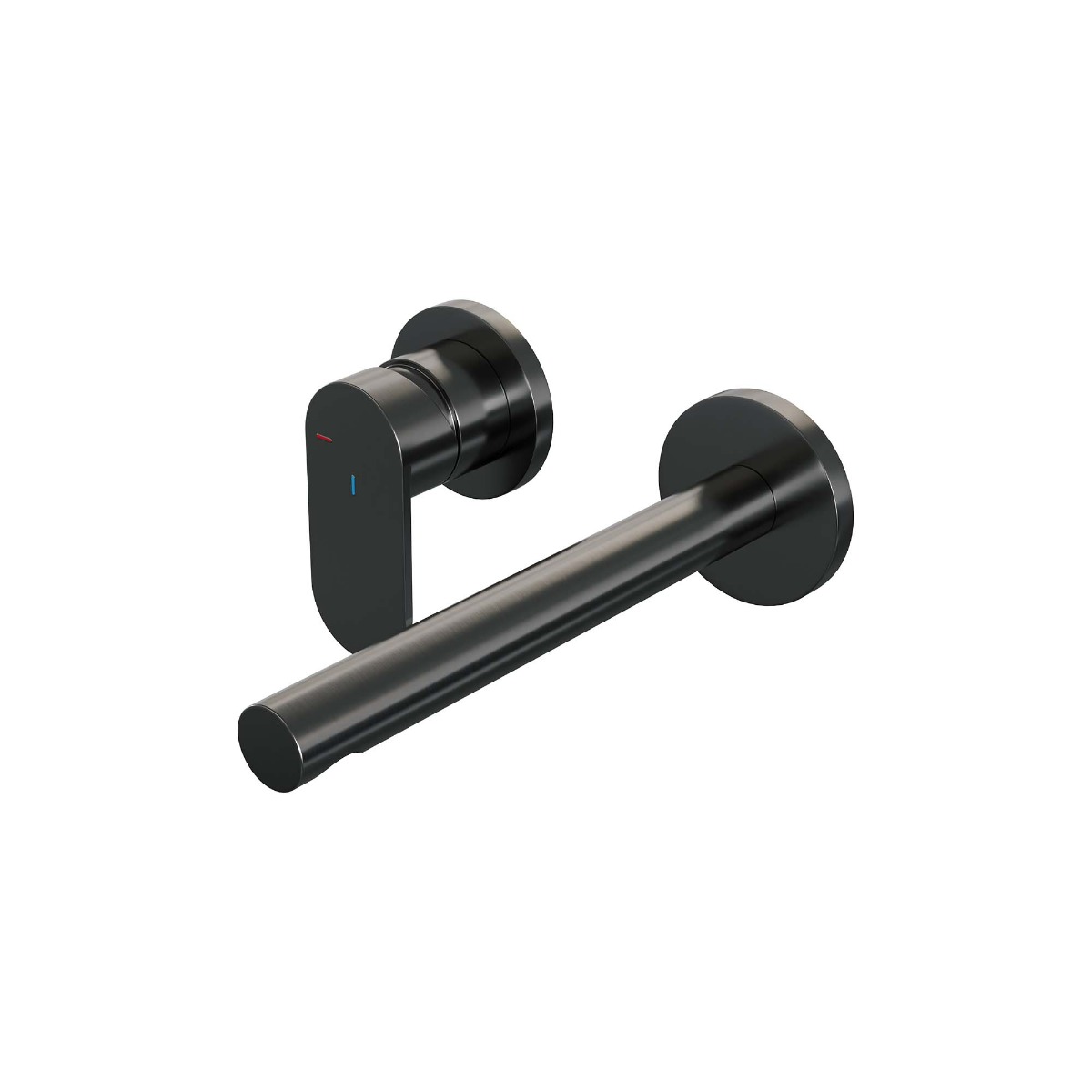 Brauer Gunmetal Edition ColdStart wastafelkraan inbouw rechte uitloop en rozetten model C2 gunmetal geborsteld PVD