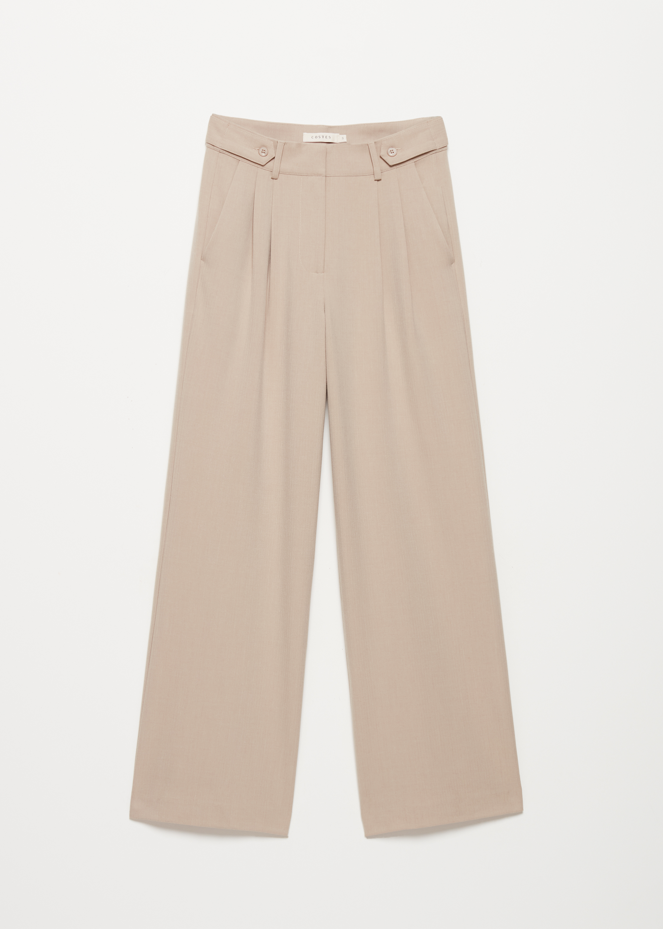 Pantalon met plooien en knoopdetail