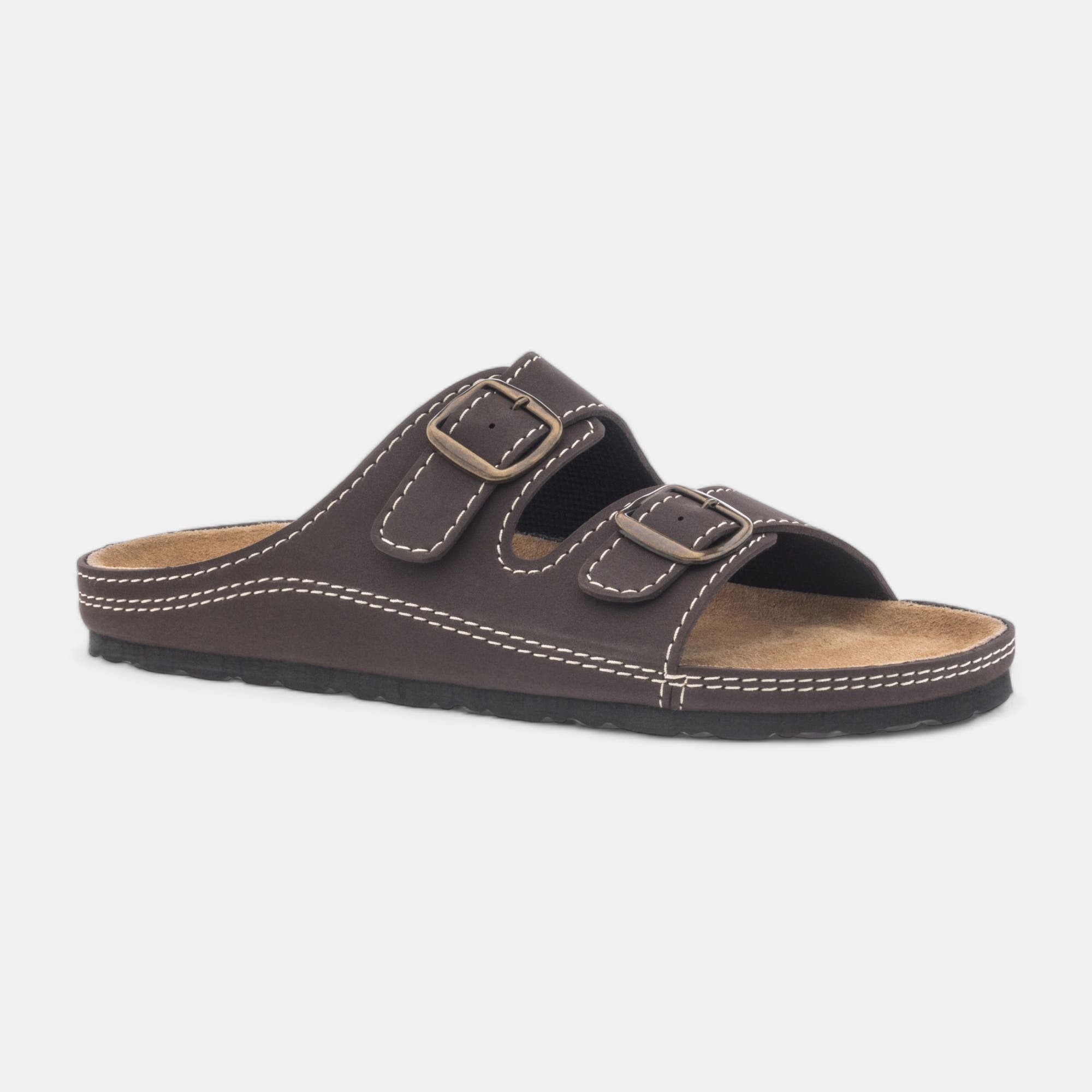 Mules semelle liège Homme marron