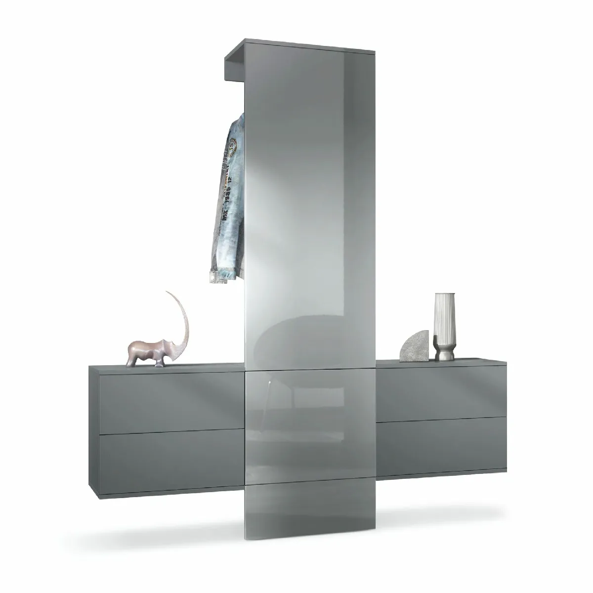 MPC Vestiaire - Gris et gris laqué - 157 x 193 x 35 cm