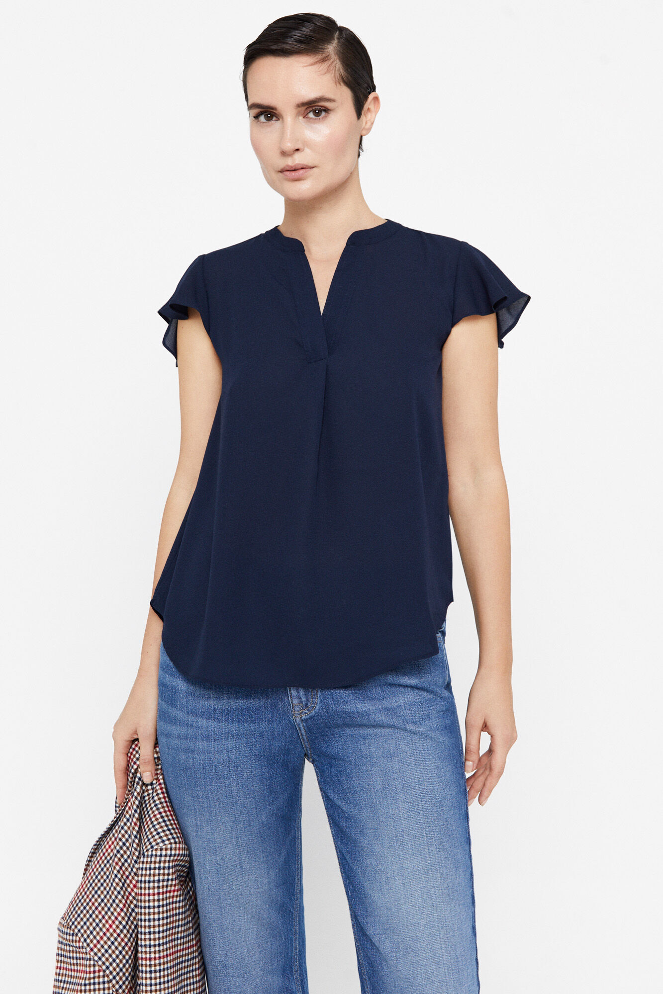 Blusa com mangas franzidas - Amarela