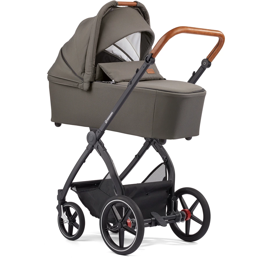 GESSLEIN Kombikinderwagen FX4 Life mit Handbremse, oliv  Blümchen