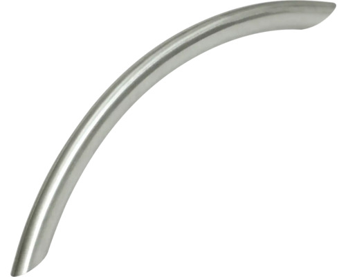 Meubelgreep, segmentboog, geborsteld roestvrij staal, gatafstand 128 mm, L x B x H 150/10/30 mm