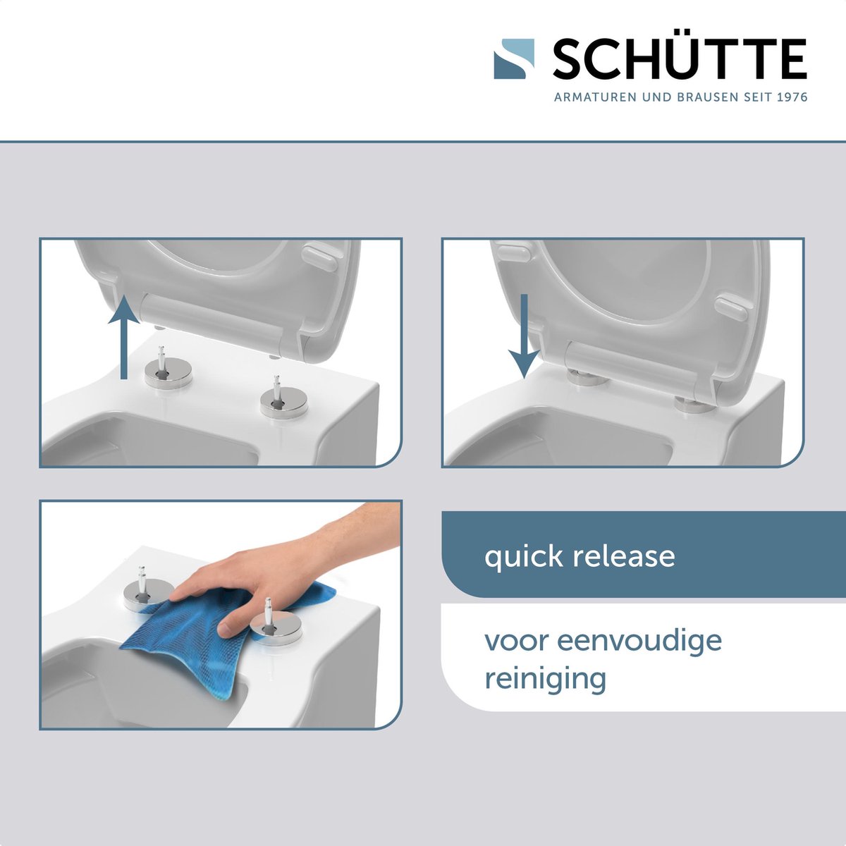 Schutte Miles toiletzitting duroplast met softclose en quick release beige