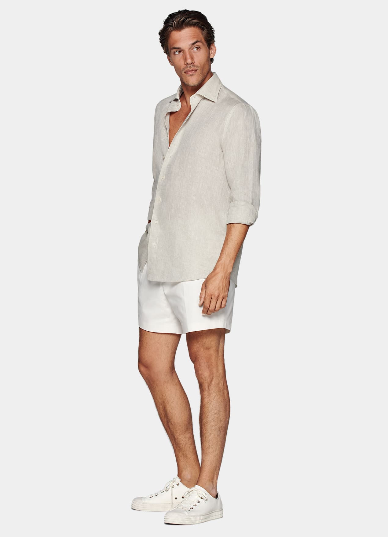 Chemise coupe Tailored sable