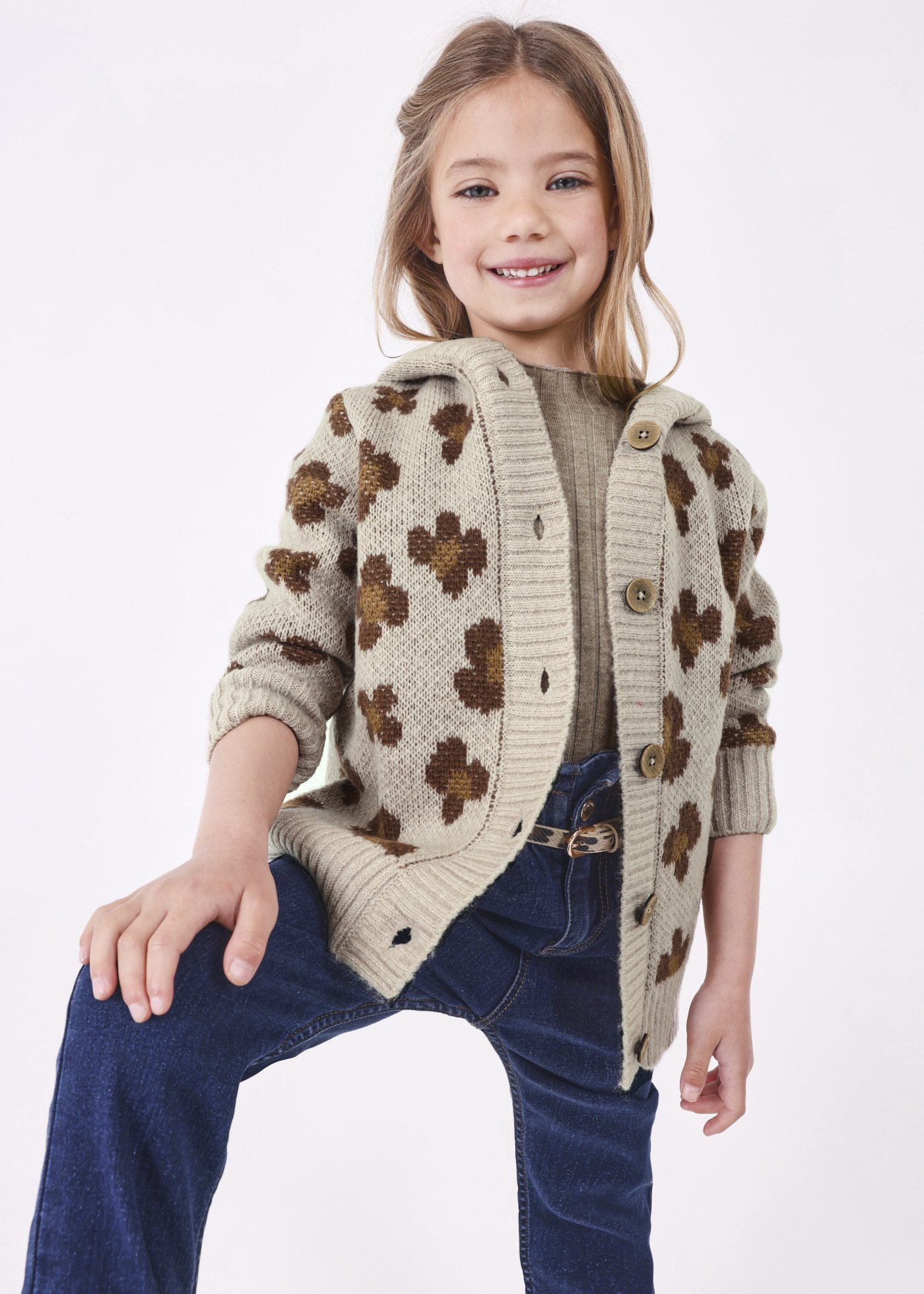 Cardigã jacquard para menina