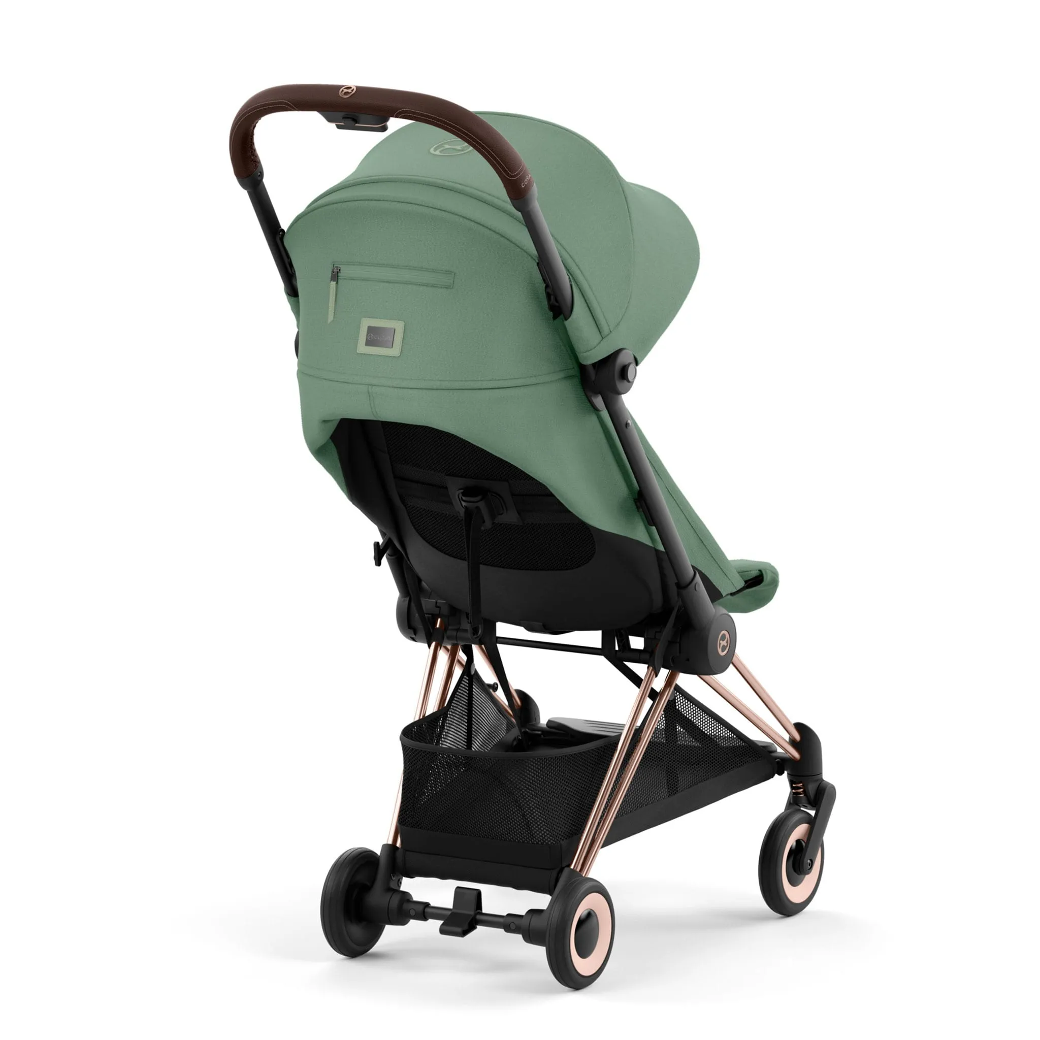 Cybex Poussette Coya - Cadre or rose avec siège vert feuillage