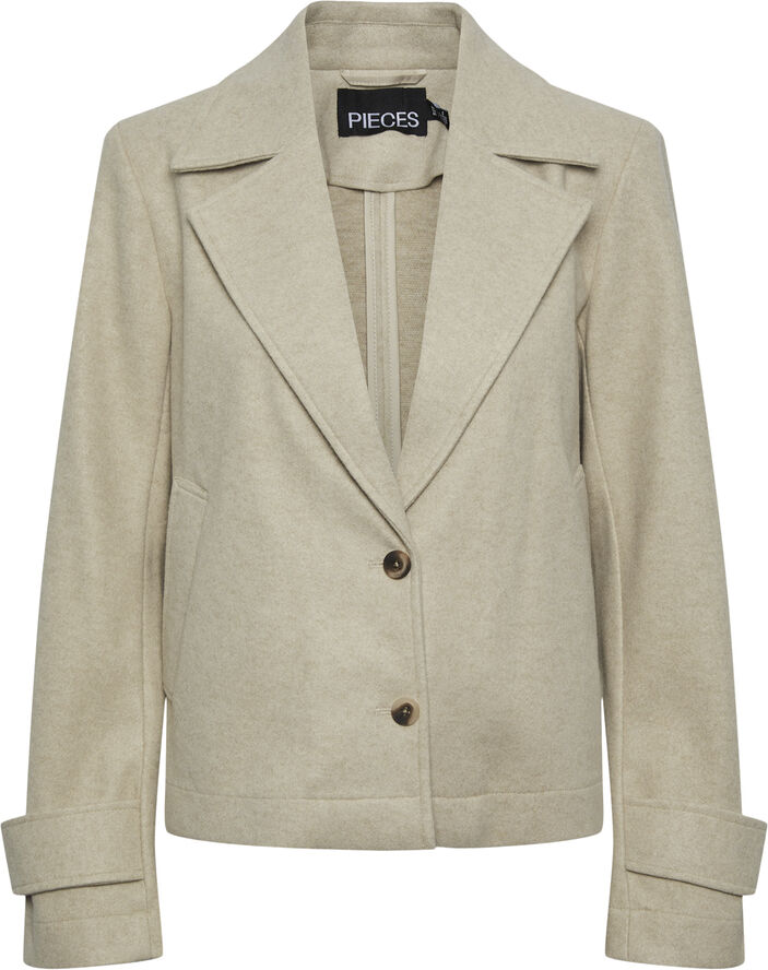 Pieces PCBEATRICE SHORT JACKET White pepper
