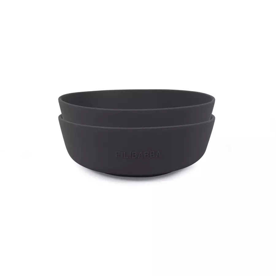 Filibabba Schüssel aus Silikon 2er-Pack, Stone Grey