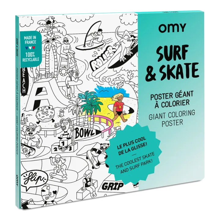 Omy Poster à colorier - Surf & skate