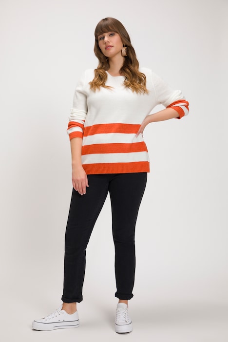 Pullover, Ringelbündchen, Rundhals, Langarm
