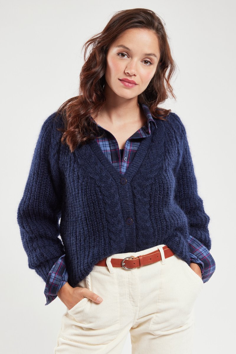 Cardigan boutonné Arielle - mohair