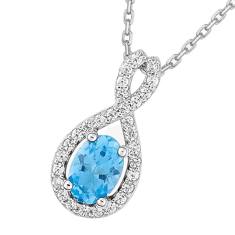 Collier Femme - topaze - Or 18 Carats - Longueur : 42 cm
