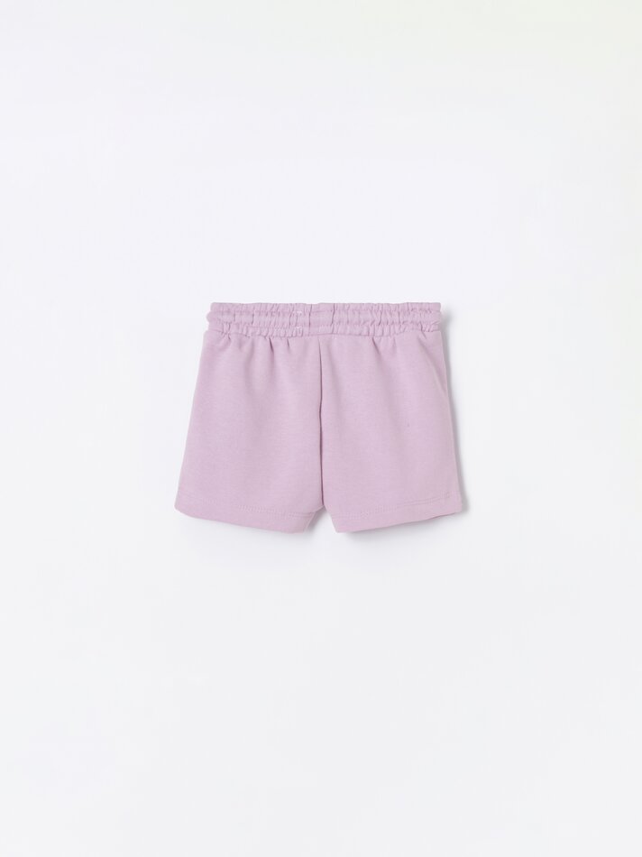 Conjunto de 2 Shorts Básicos de Fleece Liso - Malva