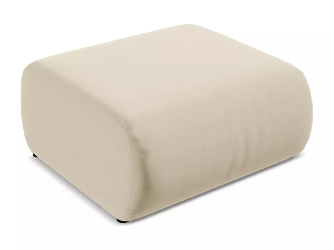 Pouf en velours - beige clair - EKAHI