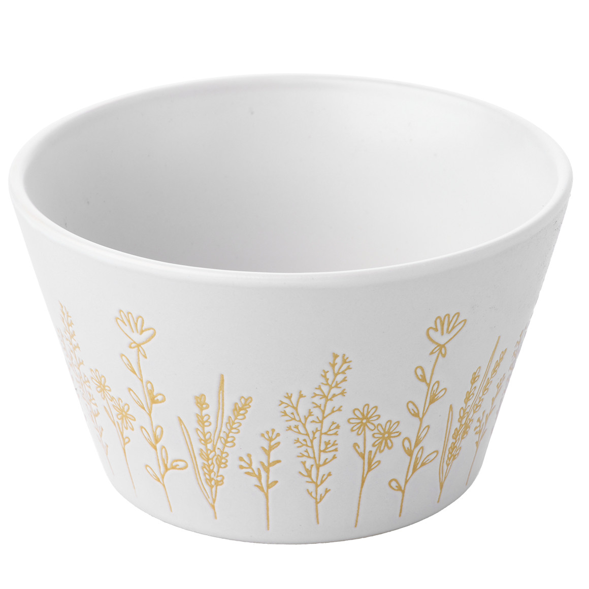 My Home Schale  mit Blumen-Allover gelb / weiss