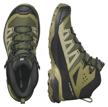 Chaussures de Randonnée Salomon X Ultra 360 Mid GTX Khaki Noir
