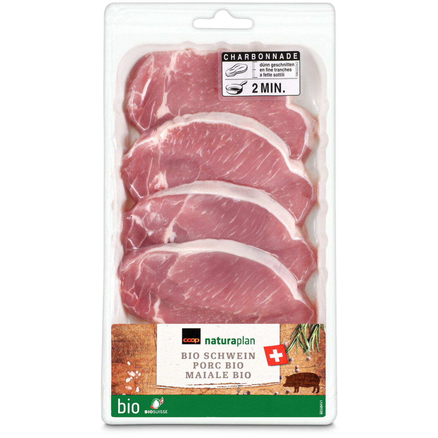 Naturaplan Bio Schweins Charbonnade 4 Stück ca. 200g