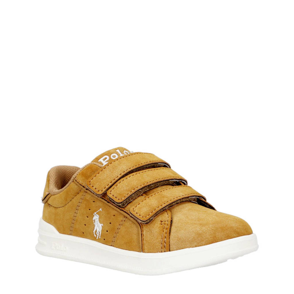 Ralph Lauren Heritage Court III Kleuter suède sneakers oker