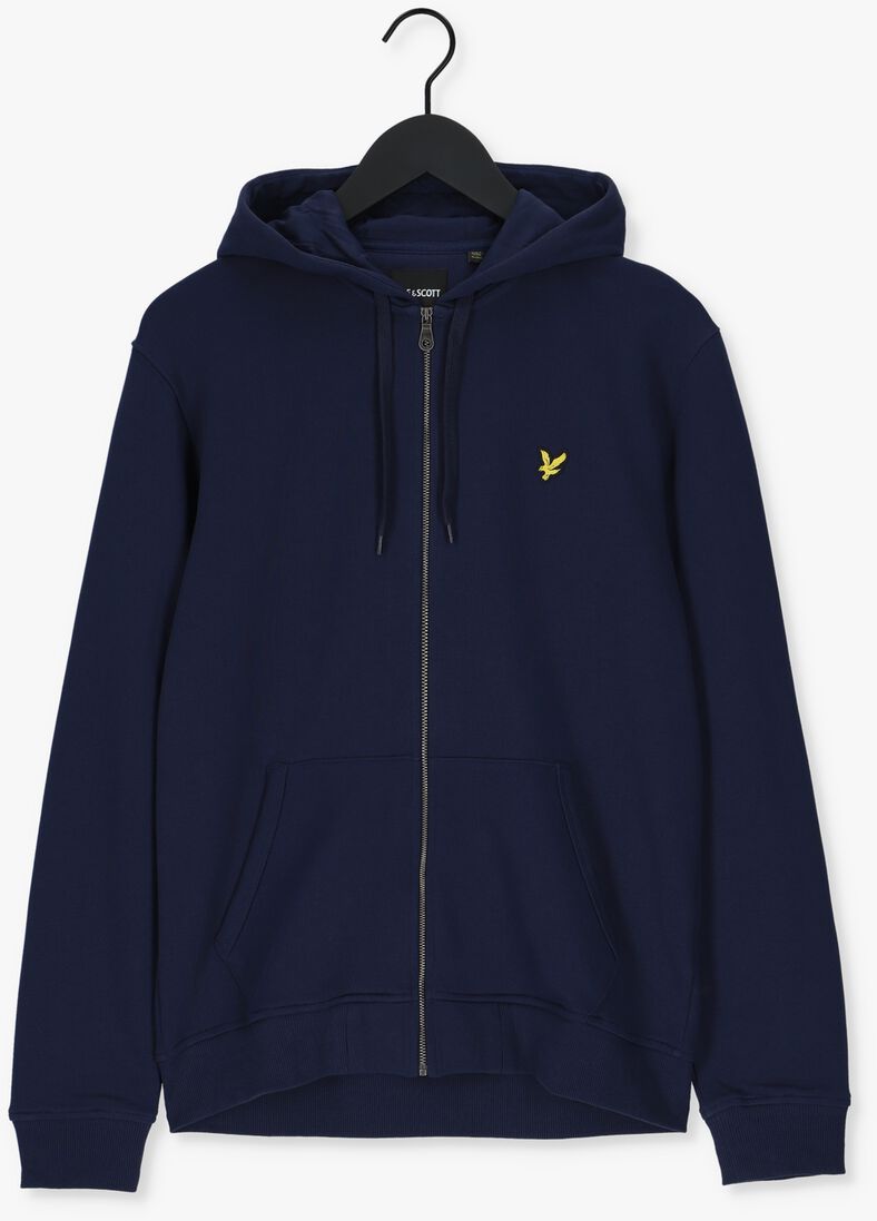 LYLE & SCOTT donkerblauwe lyle & scott trui zip through hoodie