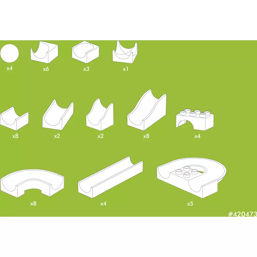 HUBELINO® Kugelbahn Bahnelemente Set, 55-teilig