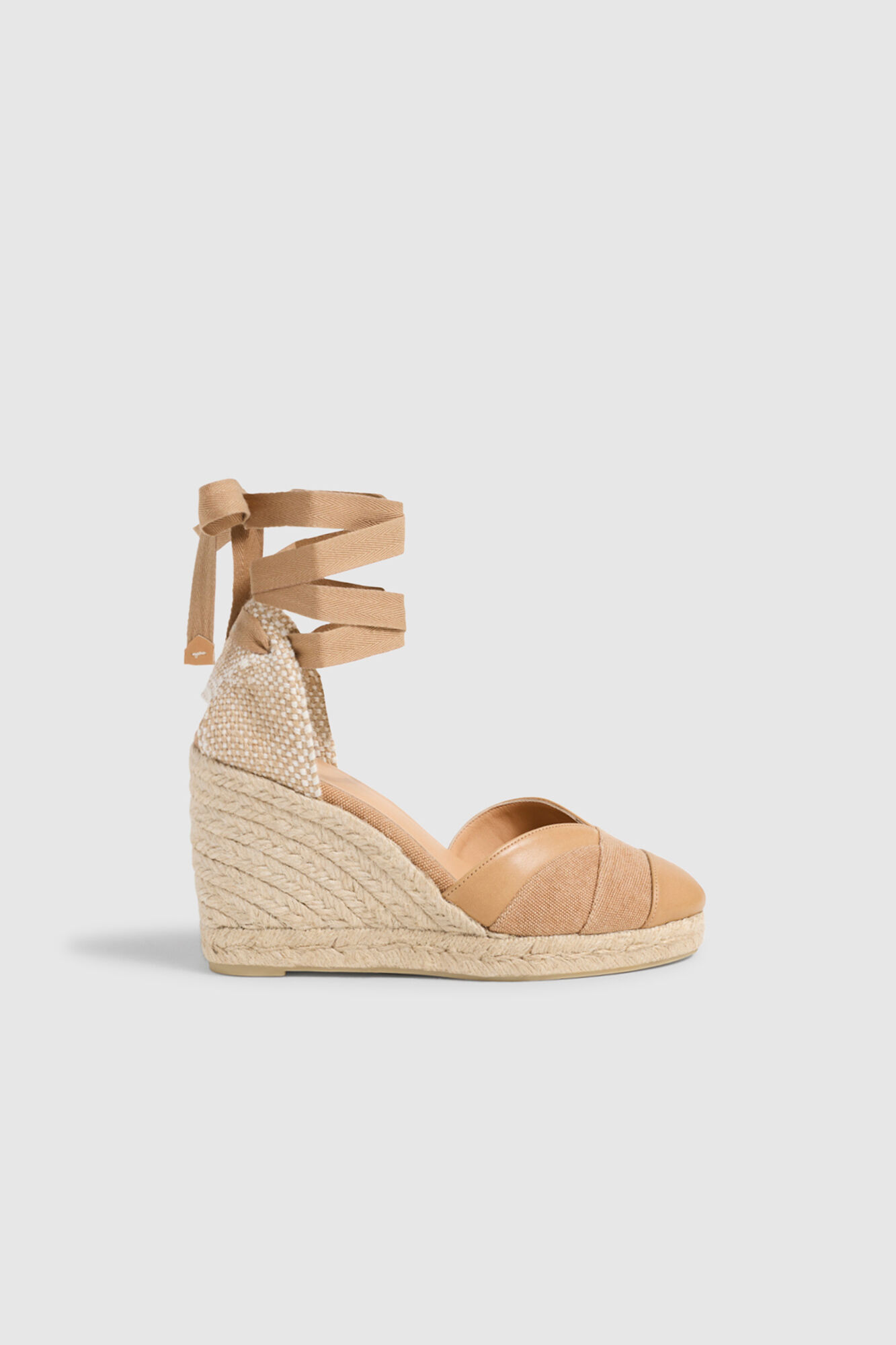 Espadrille de lona Clara com plataforma - Marrom