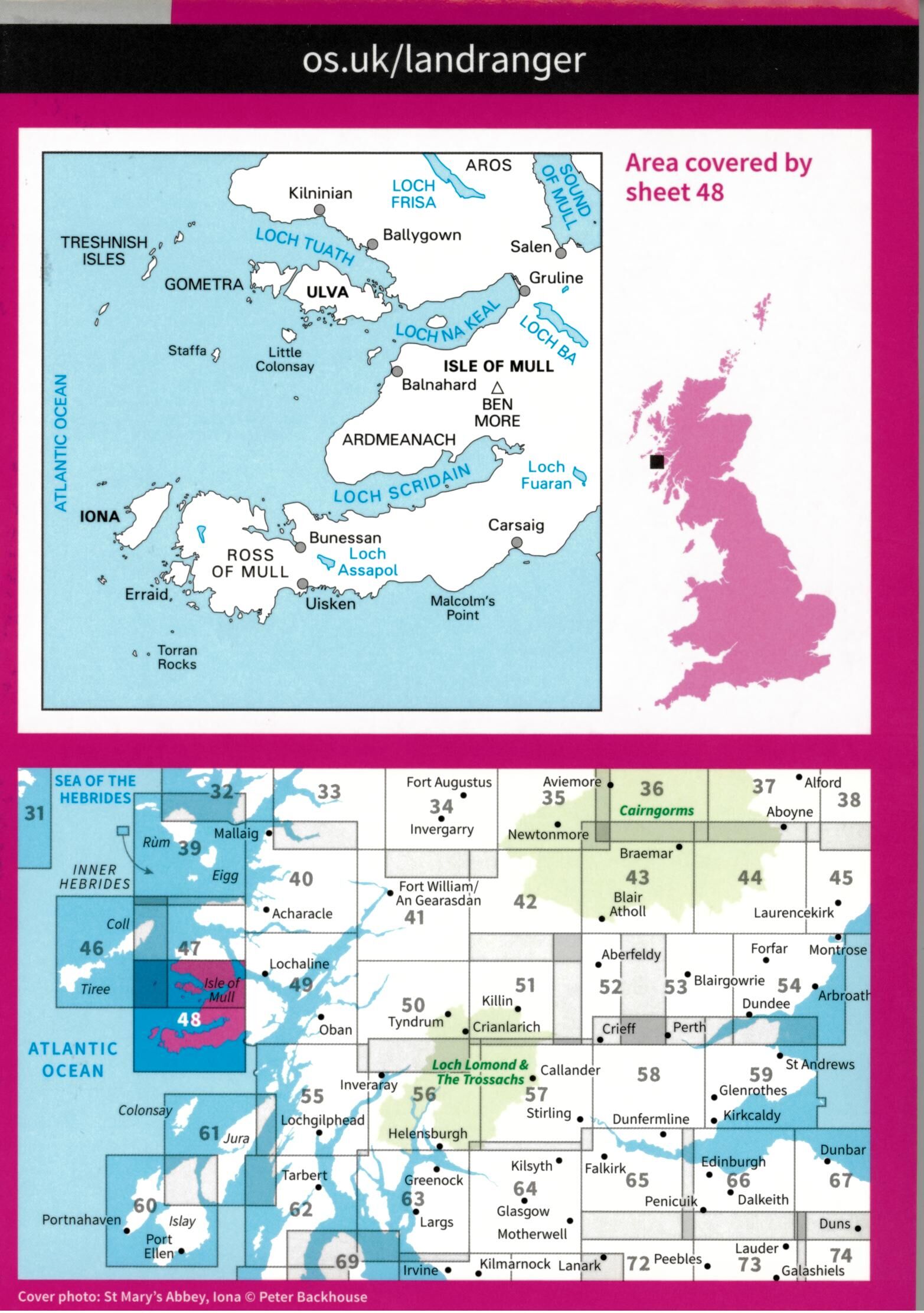 ORDNANCE SURVEY - 48 GB IONA WEST MULL 1 50 000