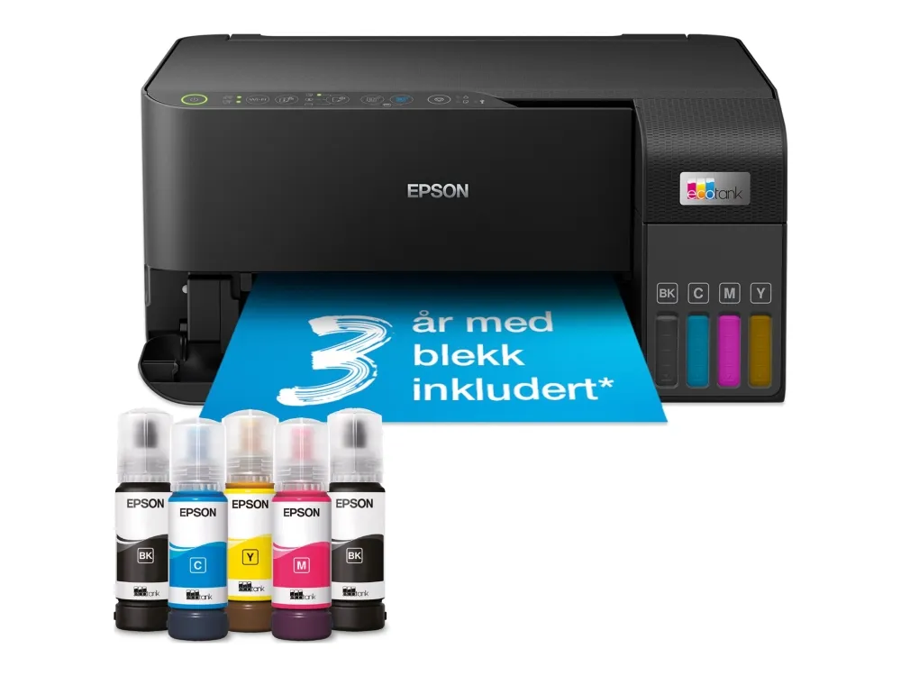 Epson EcoTank ET-2830 - Multifunktionsprinter - farve - blækprinter - ITS - A4 (medie) - op til 15 spm (udskriver) - 100 ark - Wi-Fi, USB - sort