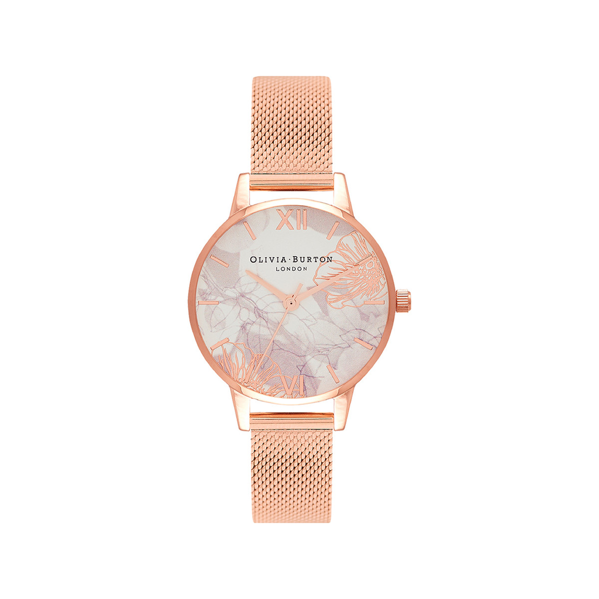 Montre Olivia Burton femme acier doré rose