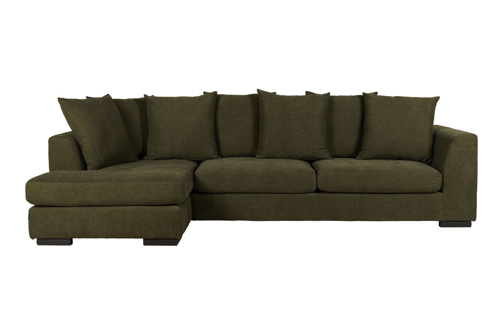Paso Doble Day Sofa 2,5-seter og divan venstre, I tekstil Salento Dark Green, Valnøtt ben i tre, EU komfort. Promotion