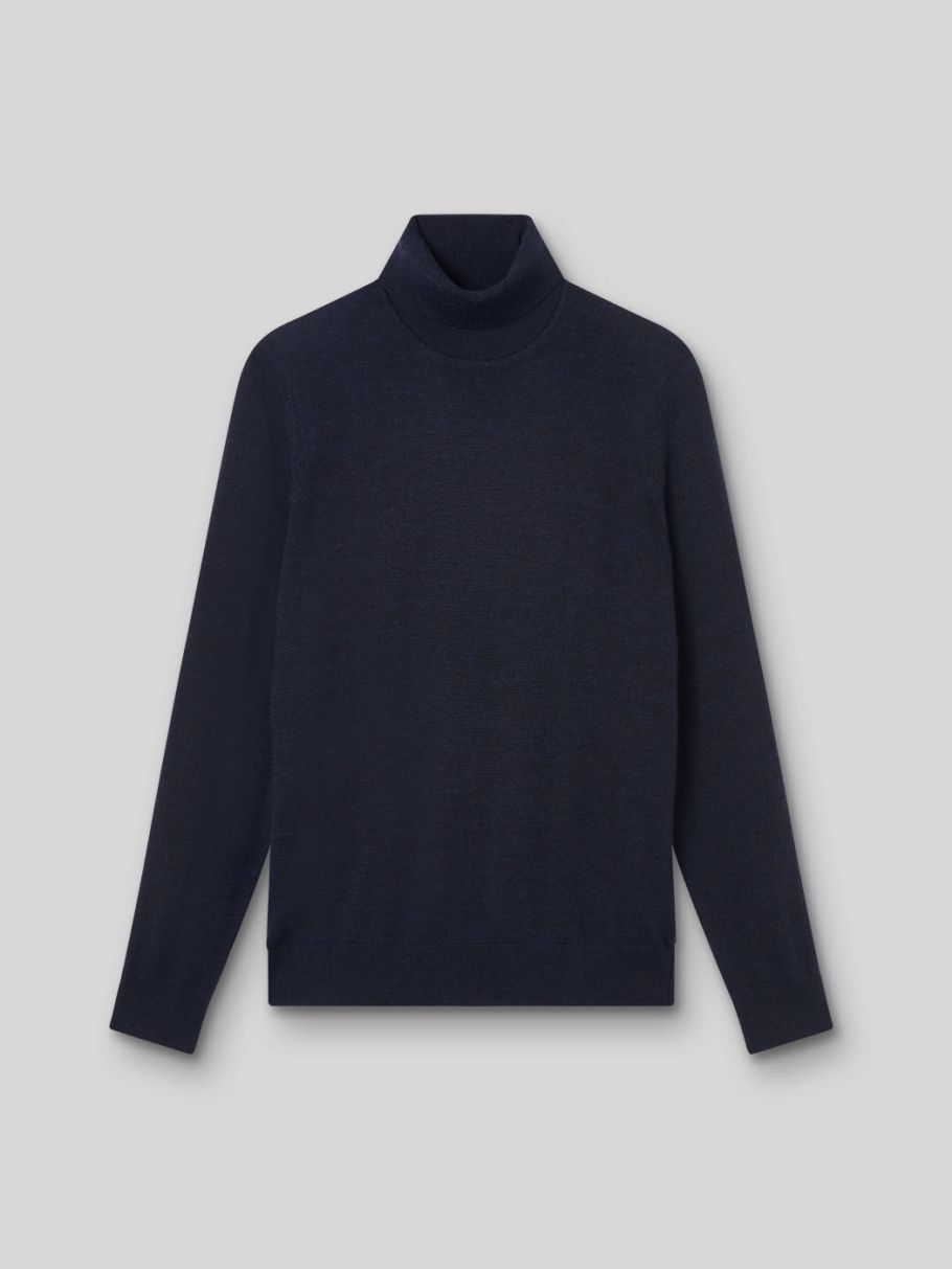 Pull col roulé en laine mérinos