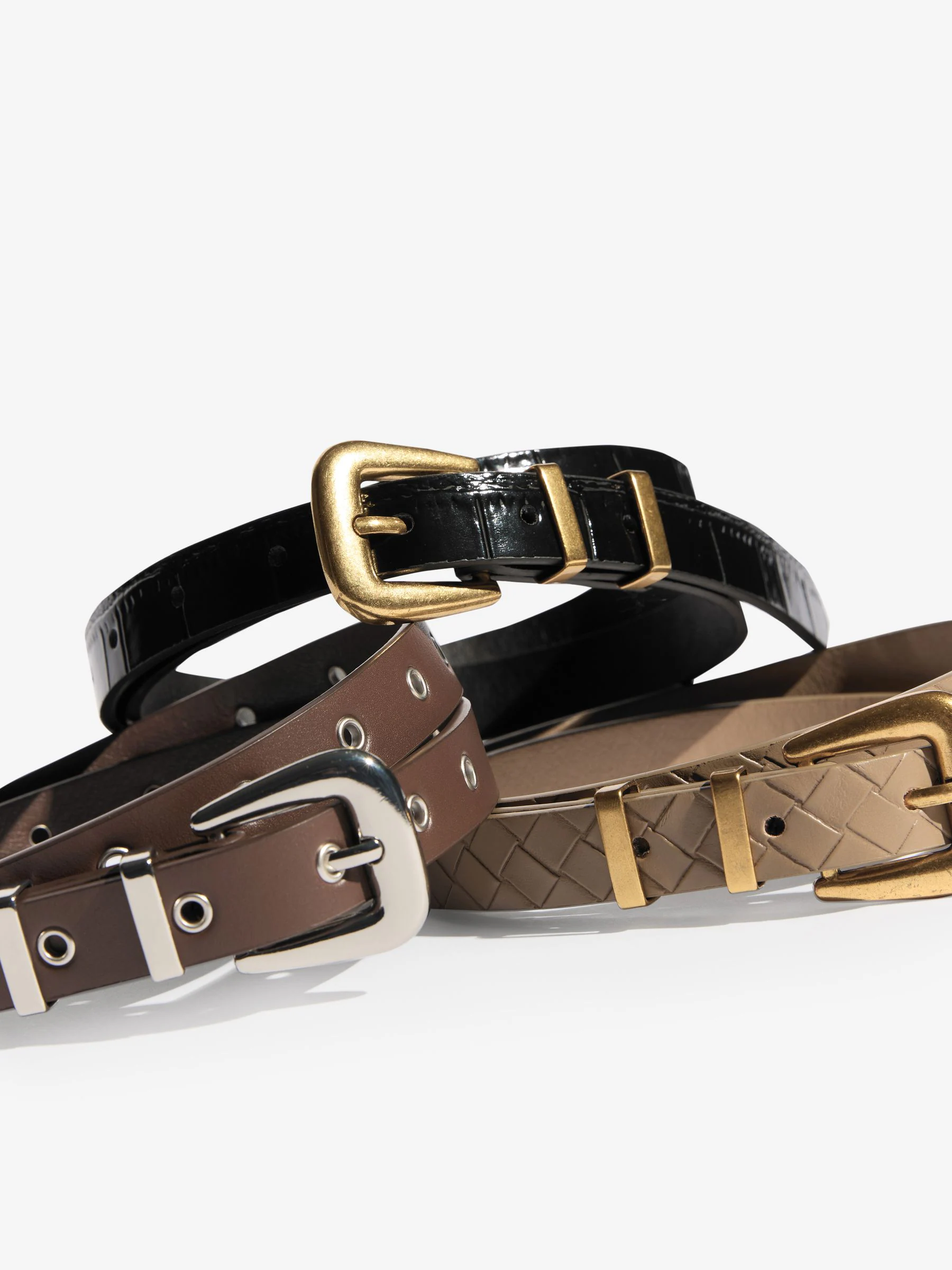 Olive, Choc and Black - Friends Like These Skinny Belts 3 Pack