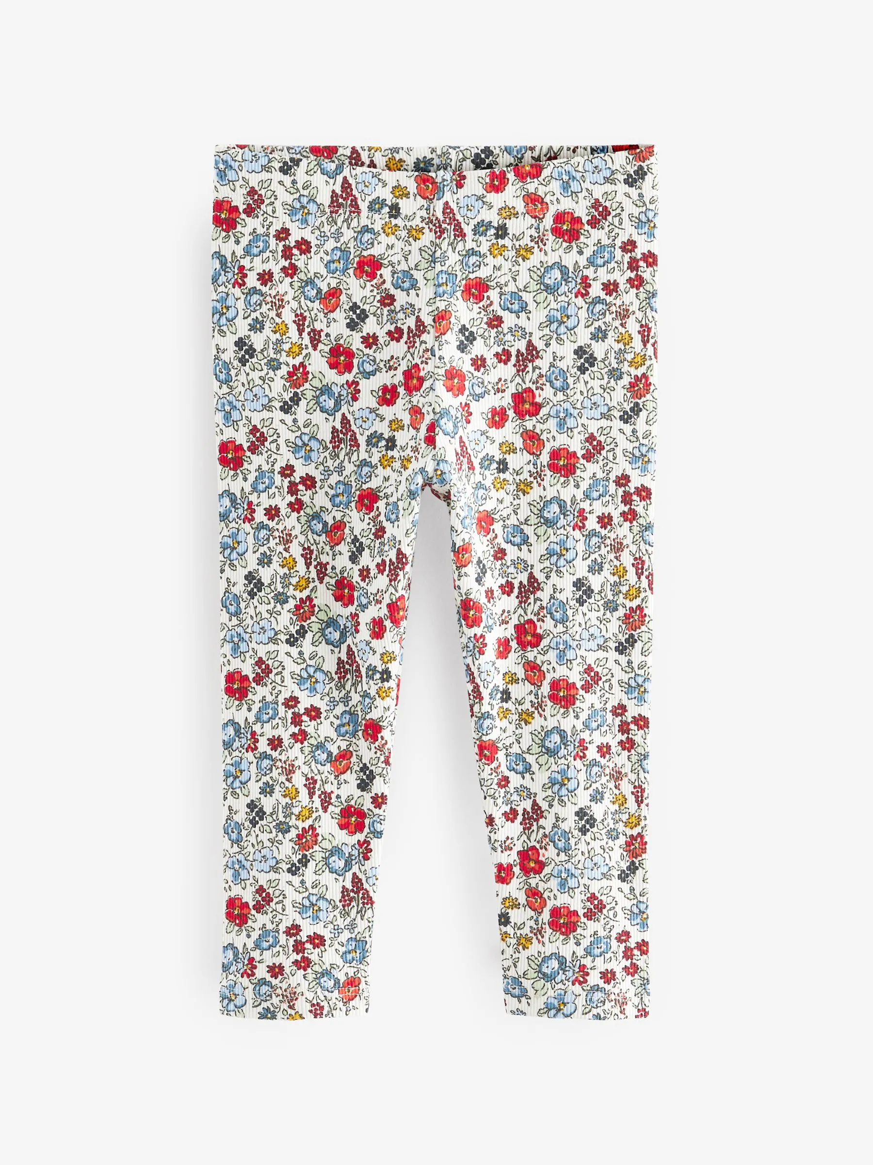 Marineblauw - Verpakking van 5 geribbelde Leggings (3mnd -7jr)