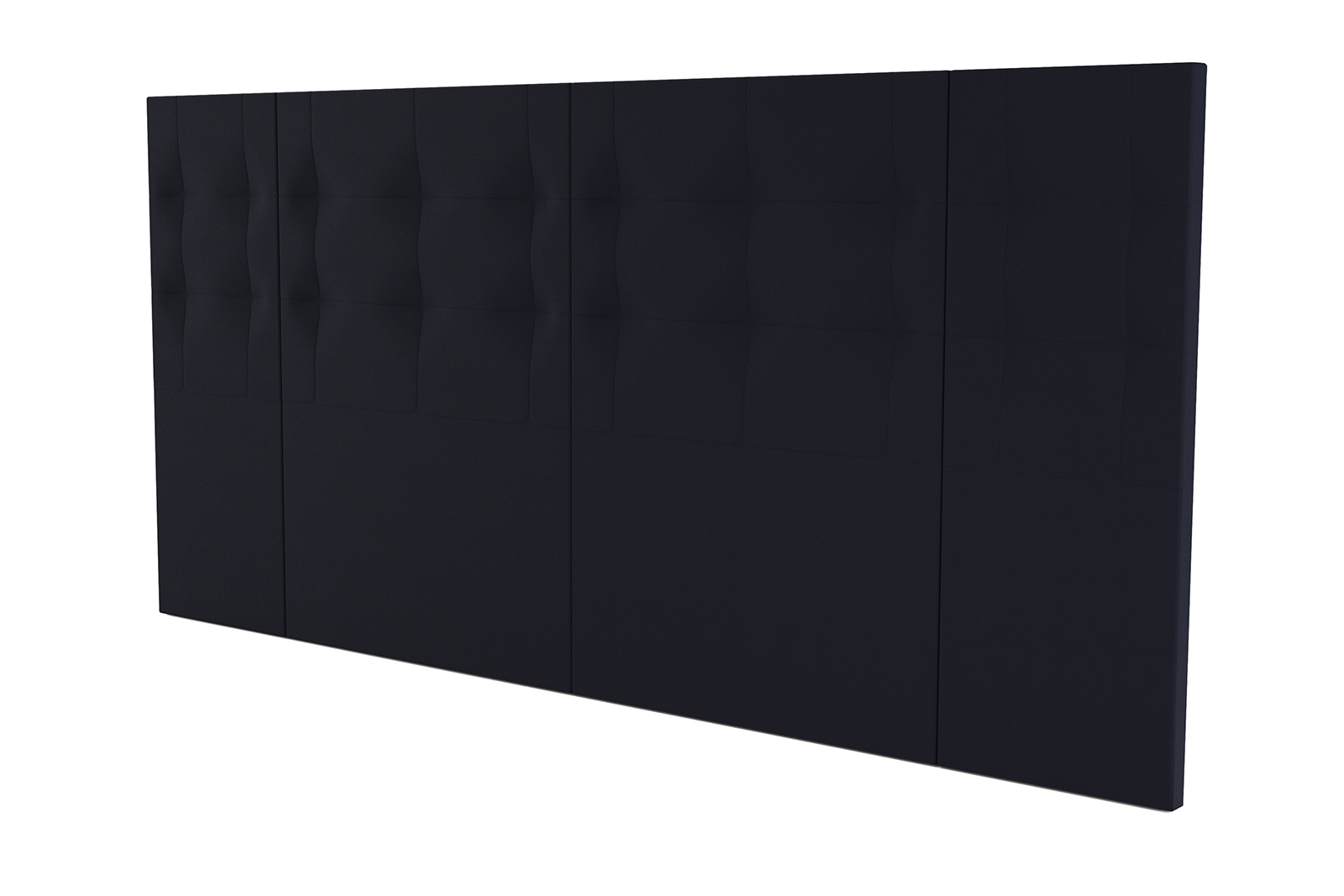 Crown sengegavl oppsett Tekstil 021 mørk blå, bestående av 2 stk moduler 105 cm, 2 stk nattbordsmoduler 55 cm. Uten nattbord