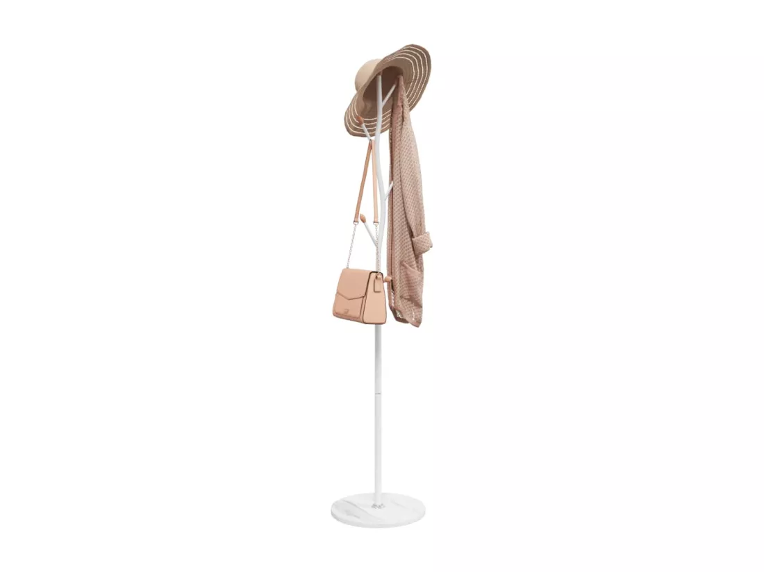 Porte-manteau blanc 177 cm fer enduit de poudre