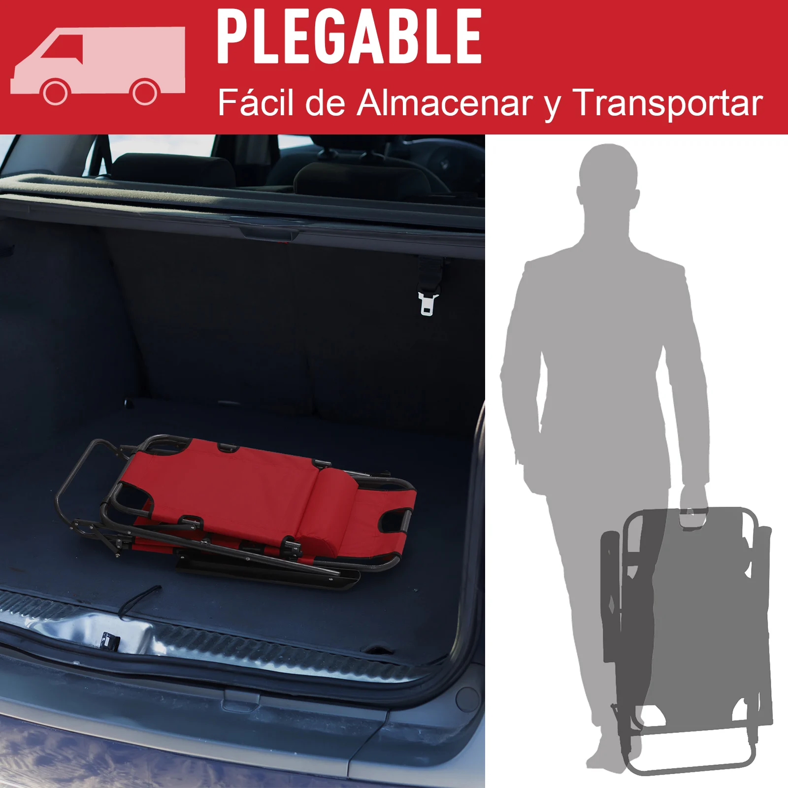 Cadeira de praia reclinável e dobrável Outsunny, espreguiçadeira relaxante com encosto ajustável, apoios de braço, almofada e apoio para os pés para jardim e varanda, capacidade de carga de 136 kg, 135 x 60 x 89 cm, vermelha