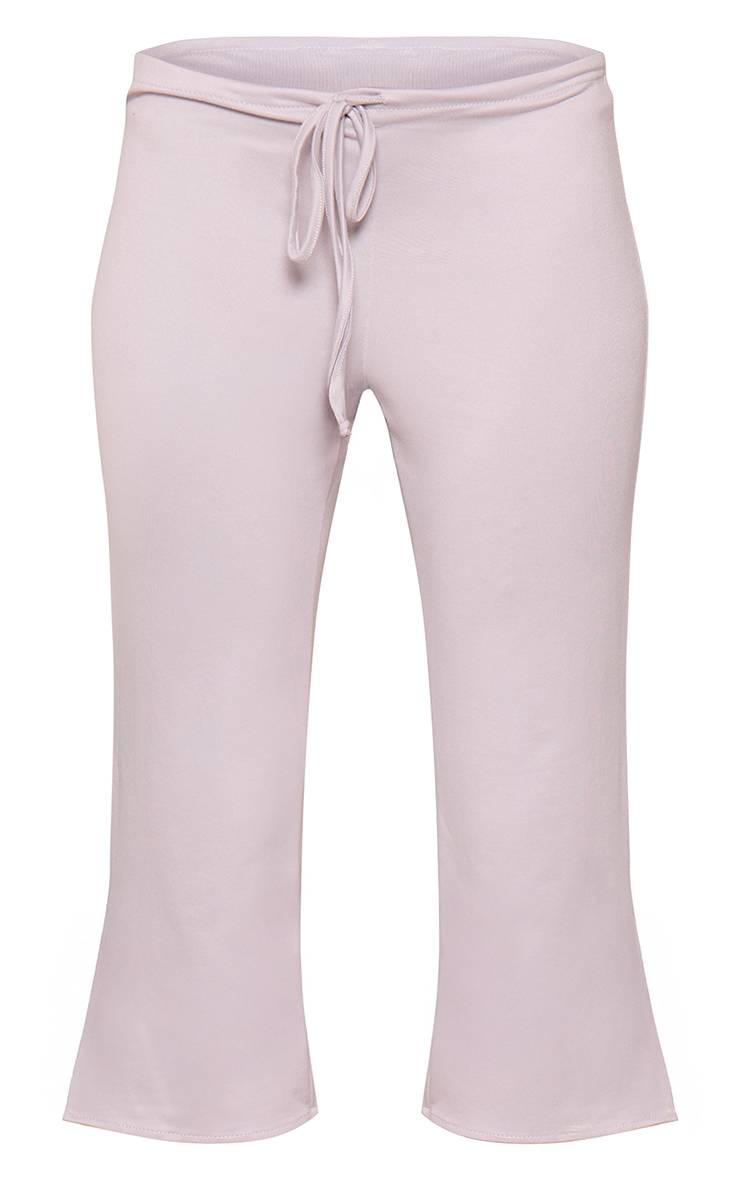Gris Pantalon Court En Jersey Doux