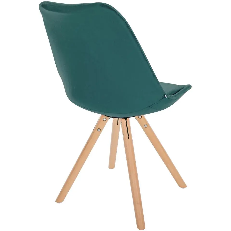 CLP Eetkamerstoel Sofia natura (ronde) Frame - Fluweel - groen