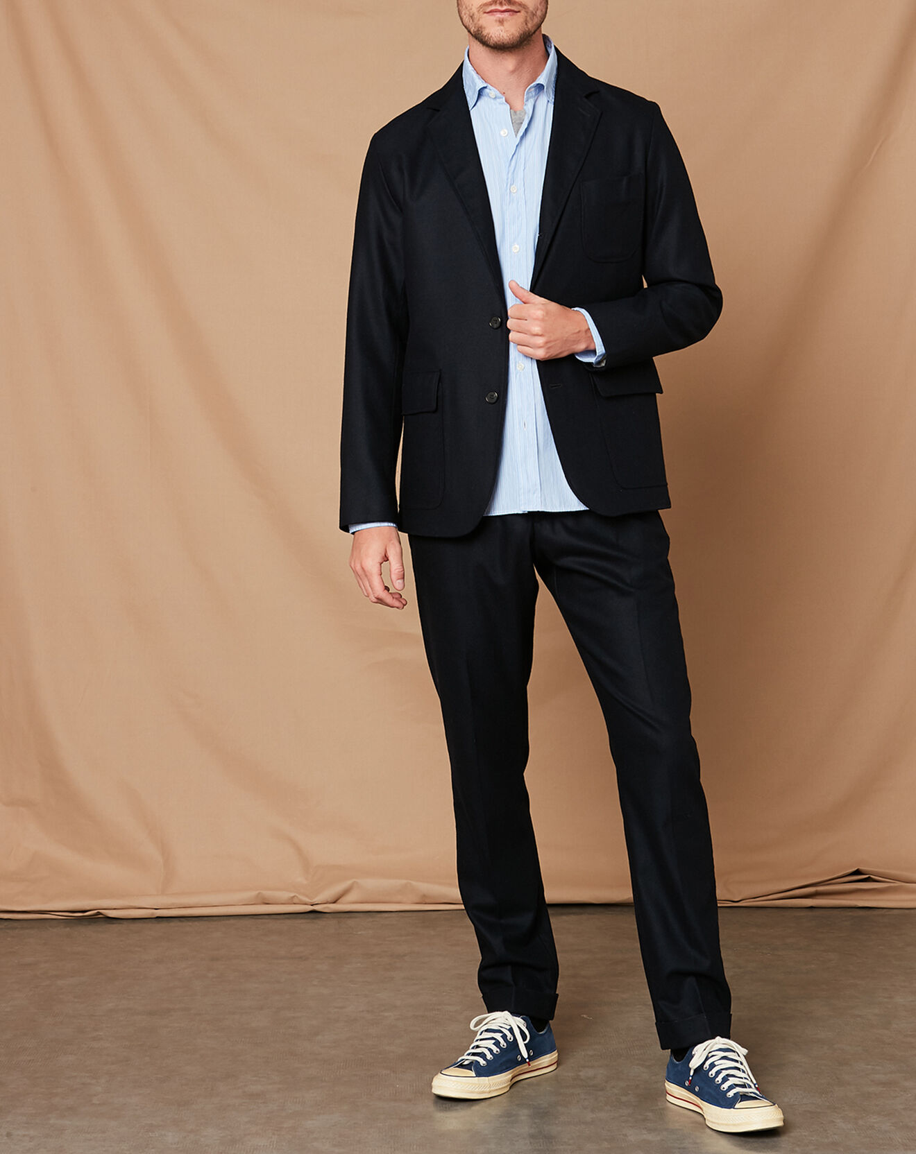 Hartford Veste 100% Laine Jet marine foncé