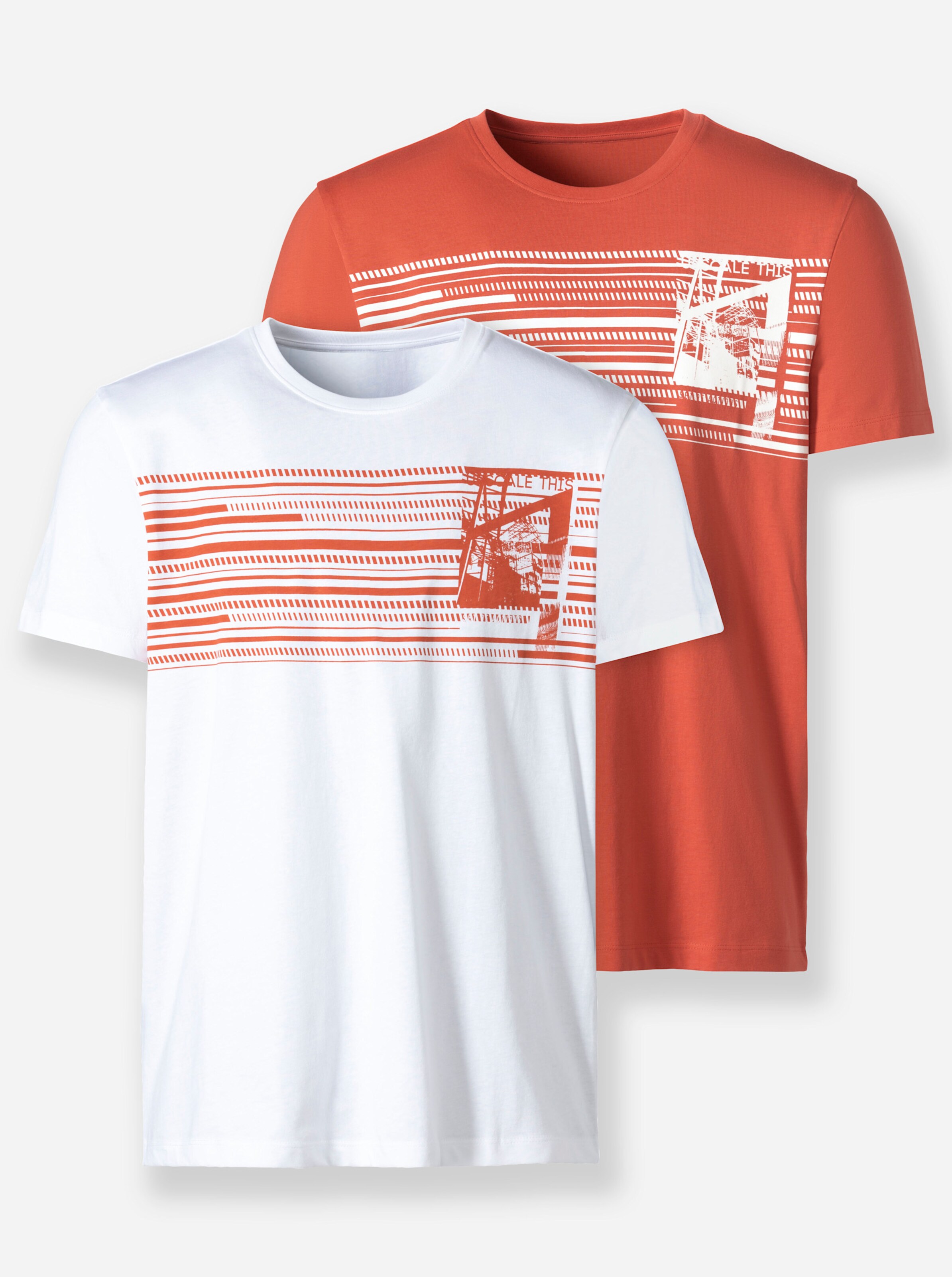 Catamaran Doppelpack Shirts in weiß+terra