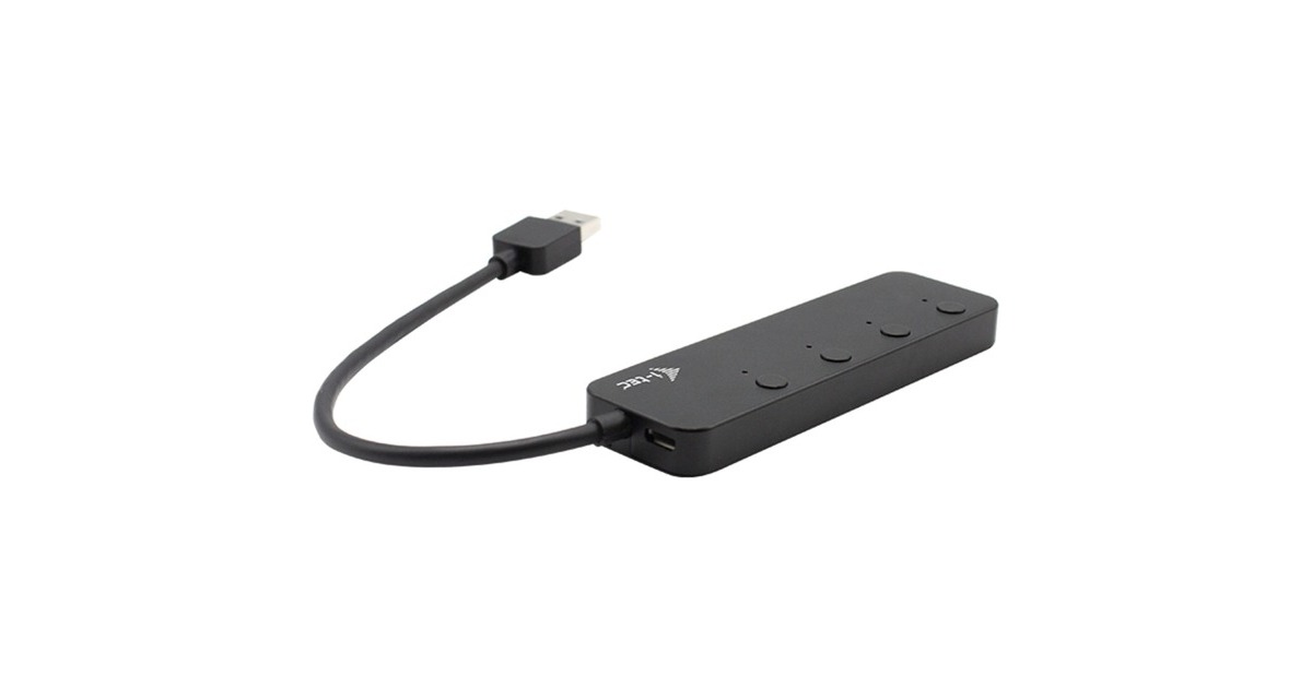 i-tec4-Port USB 3.0 Metal USB-hub met individuele aan/uit schakelaars  (Zwart)