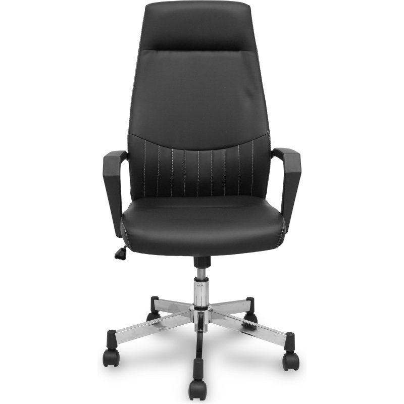 Fauteuil de direction Opti520, avec dossier fixe, accoudoirs fixes et mécanisme d'inclinaison, finition noir et similicuir - FORÖL