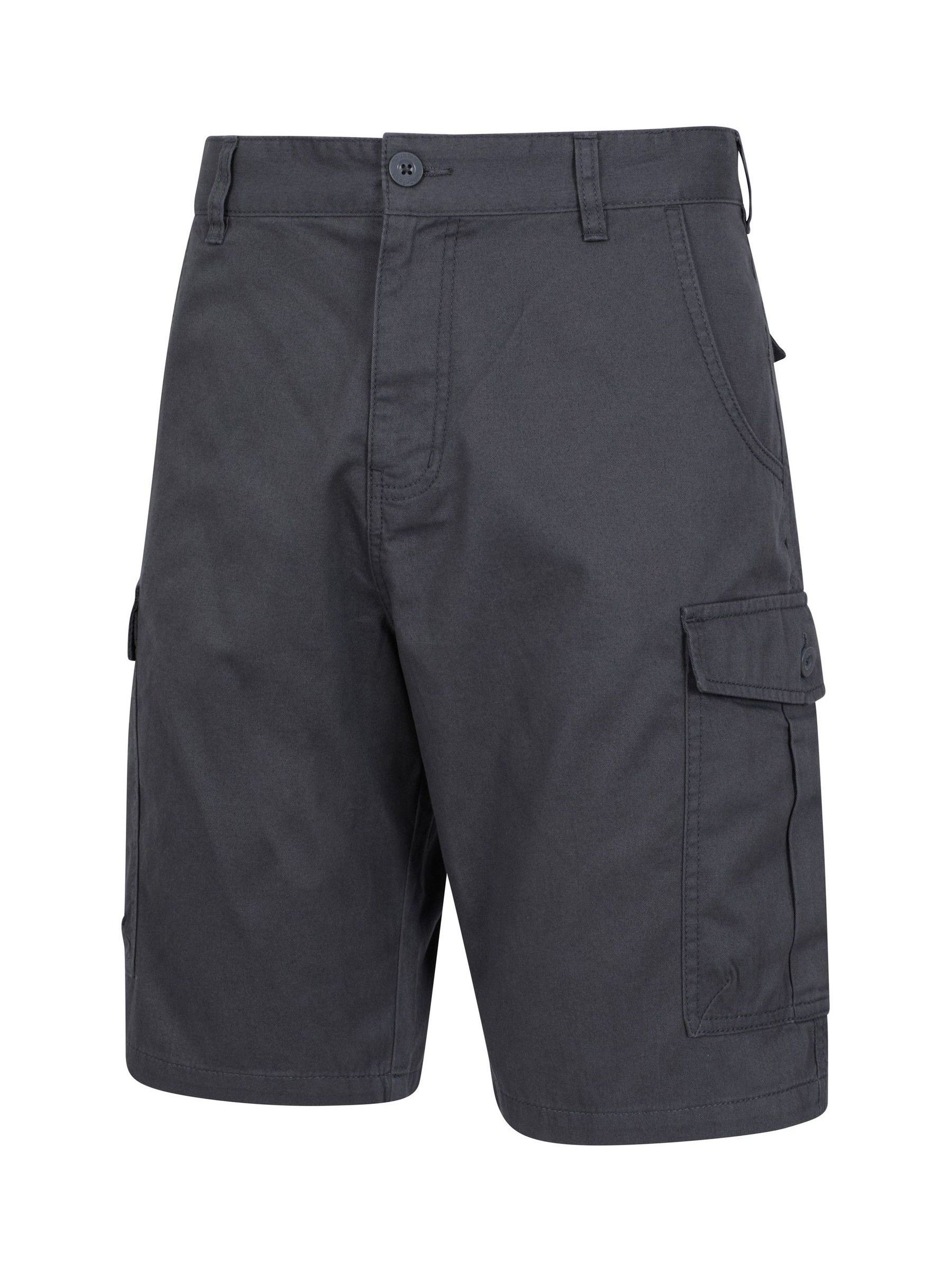Zwart/grijs - Mountain Warehouse Mens Lakeside 100% Cotton Cargo Shorts
