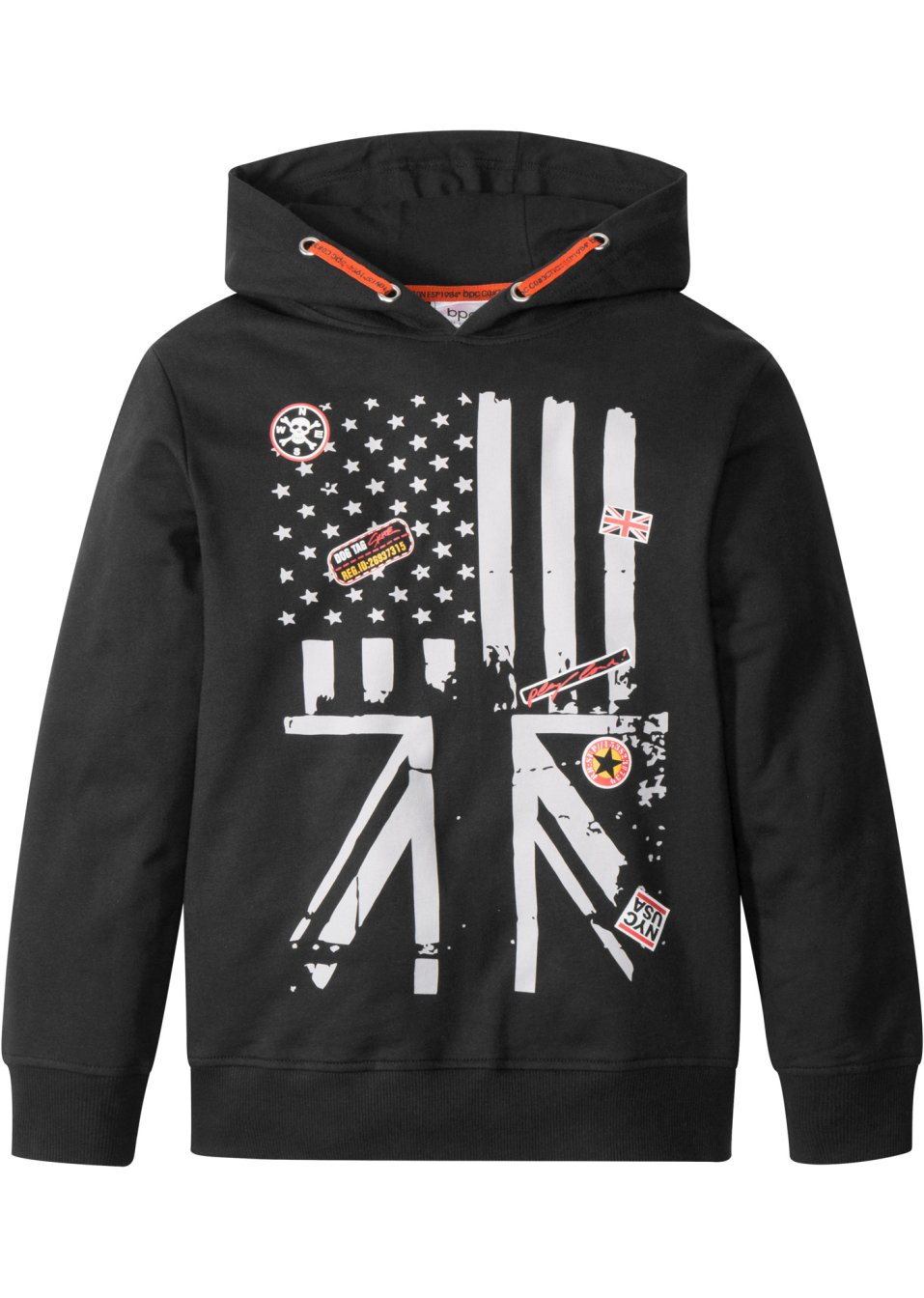 Sweat-shirt garçon à capuche avec écussons