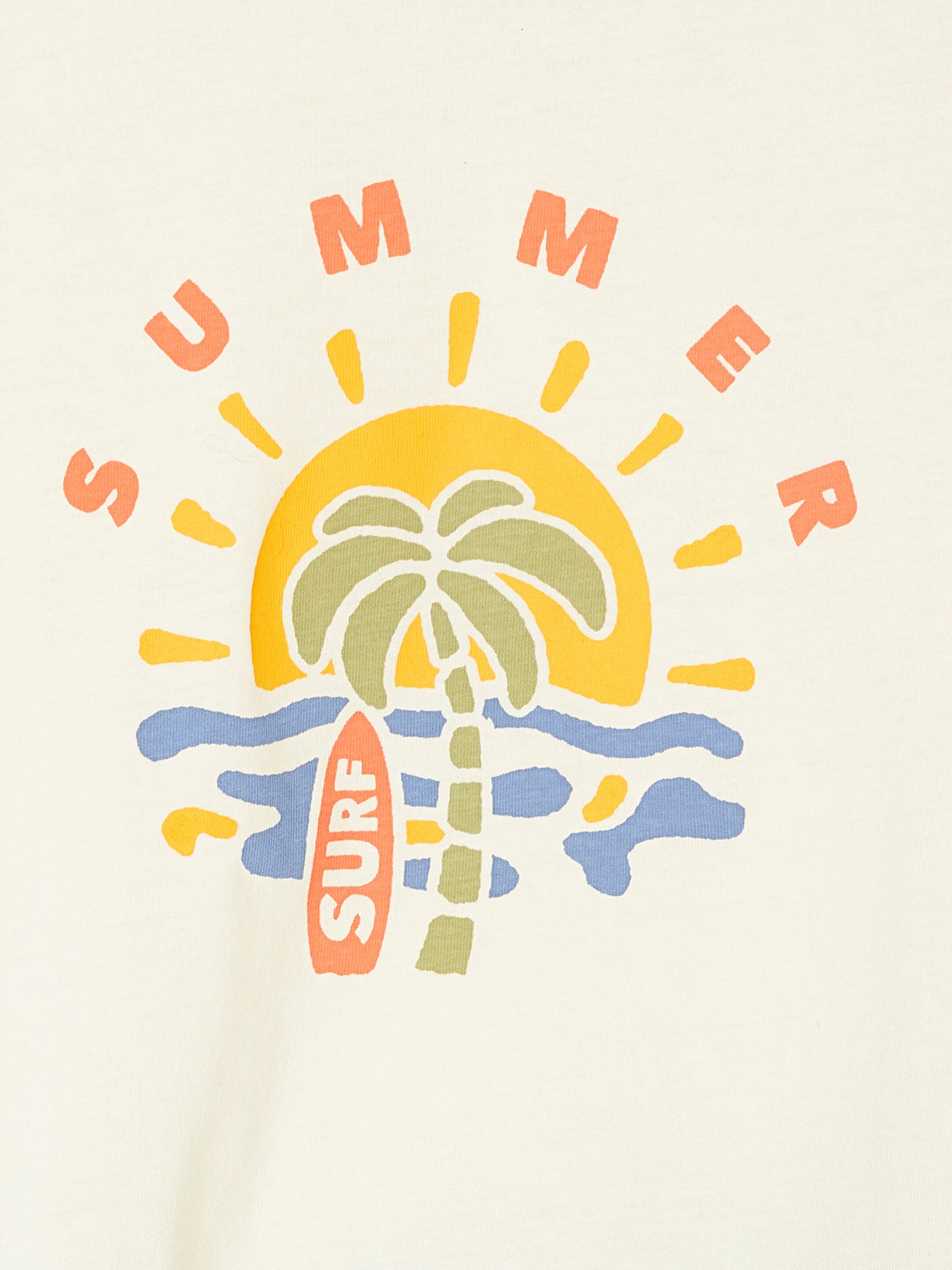 Vertbaudet 3er-Pack Jungen Sommer-Schlafanzüge mit Surfer-Prints und Recycling-Baumwolle mandarine