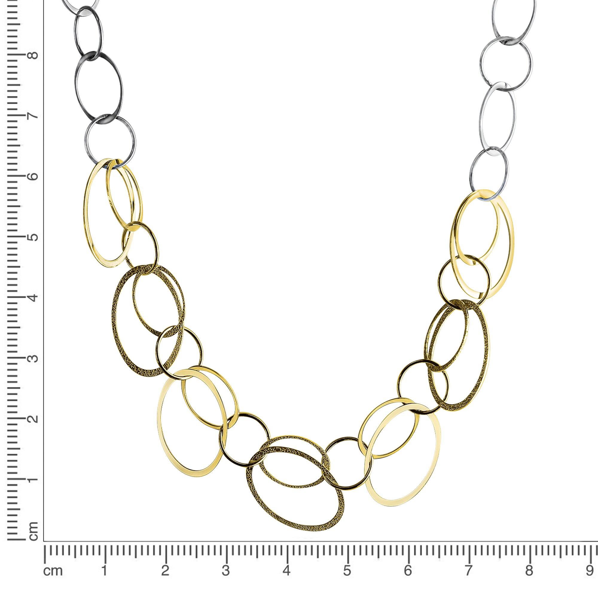 Celesta Silber Halskette 925 Sterling Silber 2farbig